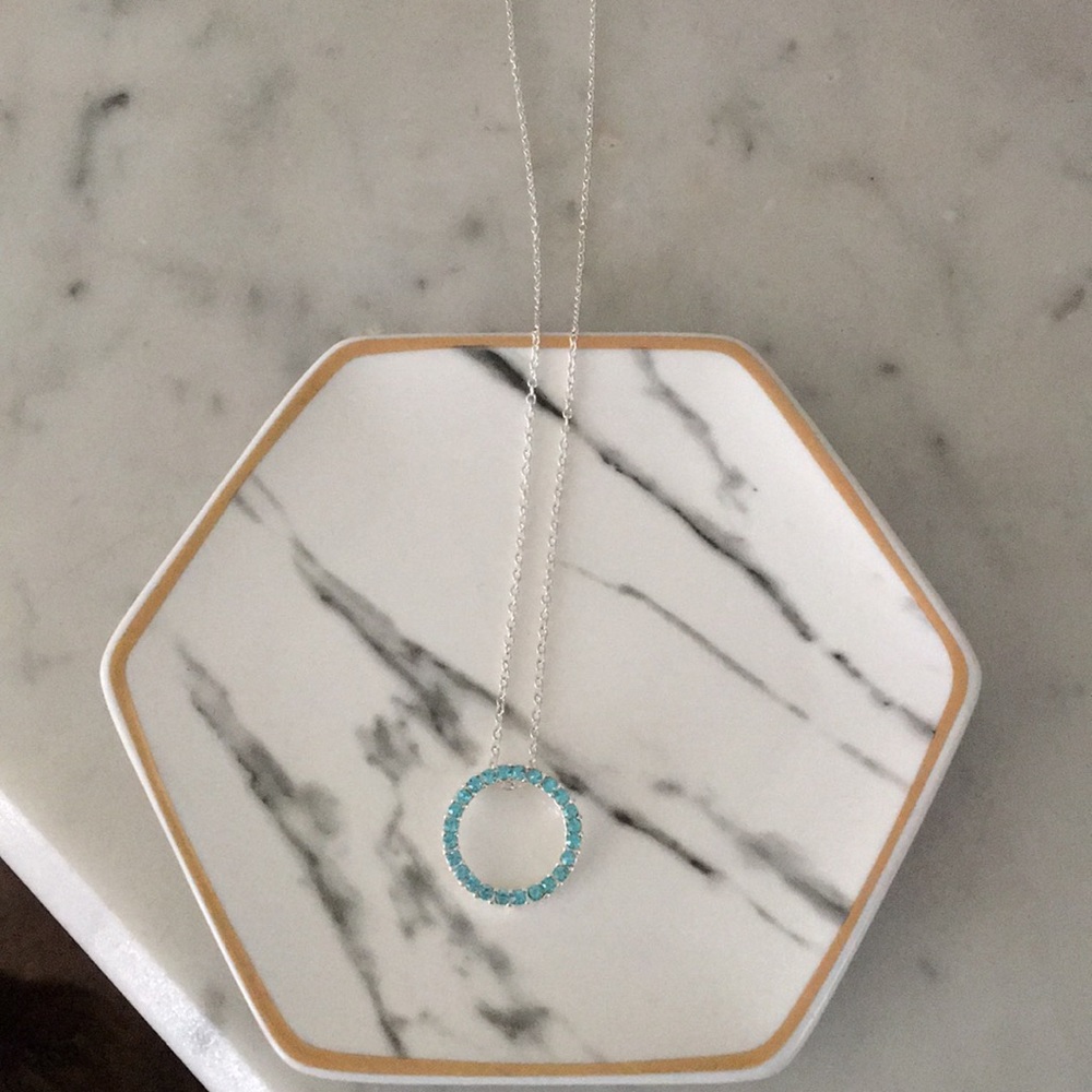 Silver March birthstone necklace (NWOT)